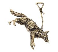 ULTECHNOVO Vintage Brass German Shepherd Figurine, Small Dog Statue Desk Ornament, Miniature Brass Animal Sculpture for Home and Office Décor