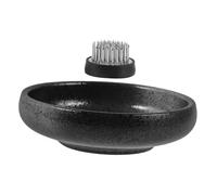 ULTECHNOVO Vintage Ceramic Flower Frog with Stable Stainless Steel Pins and Base Plate DIY Floral Arrangement Holder for Ikebana and Bouquet Flower Arranging Supplies