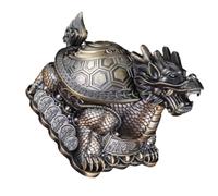ULTECHNOVO Vintage Dragon Turtle Ashtray with Lid, Metal Windproof Ash Tray with Generous Capacity, Portable and Stylish Household Ornament for Garden, Outdoor and Indoor Smoking