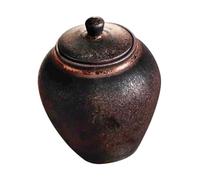ULTECHNOVO Vintage Japanese Style Ceramic Tea Jar Airtight Storage Canister for Loose Tea Dry Food Grains Nuts Retro Multi Function Kitchen Container with Sealing Lid Decorative Desktop