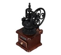 ULTECHNOVO Vintage Manual Coffee Grinder, Retro Hand Crank Coffee Mill with Large Cast Iron Wheel & Ceramic Burr, Adjustable Coarseness Portable Spice Crusher for Espresso, Home Office Decor, Wood