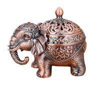 ULTECHNOVO Vintage Style Elephant Censer Copper Decorative Incense Burner Desktop Ornament for Home and Office Aromatherapy Aromatic