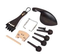 ULTECHNOVO Violin Including Tailpiece, Chinrest, Clamps, Endpin, Tail Gut and 4 Pegs 15pcs Ebony Fittings Parts Set and Metal Inlay with Fine Workmanship for DIY High-grade Violins