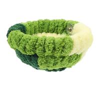 ULTECHNOVO Warm Parrot Cage Nest for Small and Medium Birds Green Coral Fleece Bird Breeding Nest with Metal and Plastic Frame Provides Sense of Security Attracts Attention