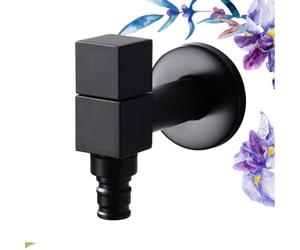 ULTECHNOVO Washing Machine with Standard Washing Machine Socket Black Copper Water Tap 4 Inch Square Cold Water Faucet and No Lead Material for Home Use Bathroom Kitchen