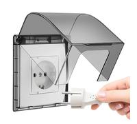 ULTECHNOVO Waterproof Outdoor Plug Socket Cover Electrical Outlet Protector with Clear Door Universal Fit Wall Socket Guard 4.53X3.94X2.83In