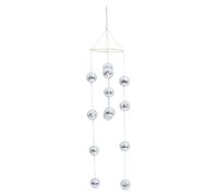 ULTECHNOVO Weatherproof Mirror Disco Ball Wind Chime Lightweight Foam Glass Hanging Ornament for Outdoor Garden Patio Indoor Decor Easy Installation Silver Wind Bell Decoration