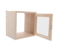 ULTECHNOVO Weatherproof Wall Mounted Milk Box with Lock Clear Window Milk Bottle Container Crate for Outdoor Home Use Space-saving Complaint and Donation Storage Organizer Beige