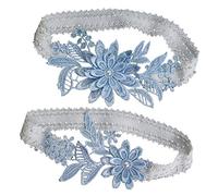 ULTECHNOVO Wedding Bride Lace Floral Wedding Belt Bridal Belt Pearl Pattern Ring Leg Band Ornaments Party Photo Props