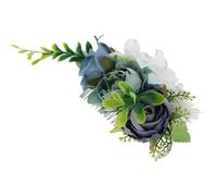 ULTECHNOVO Wedding Flower Hair Comb Metal Fabric Blue Decorative Bridal Hair Accessory Versatile Not Easy to Break Side Comb for Women