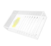 ULTECHNOVO White Acrylic and Glass Eyelash Extension Storage Box with Lid, Easy to Open and Close Makeup Organiser for Professional Beauty Salons and Personal Use