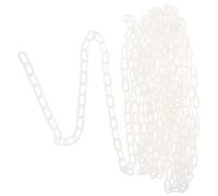 ULTECHNOVO White Plastic Safety Chain Barrier 6mm Link for Vehicles and Equipment, Upgrade Visibility and Easy Storage, for Parking Lot Barriers and Roadwork Environment Safety