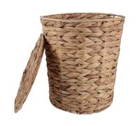 ULTECHNOVO Wicker Laundry Hamper with Lid and Removable Plastic Liner, Beige Handwoven Trash Can with Rustic Farmhouse Style, for Bedroom and Laundry Storage, Size 28x25x21cm