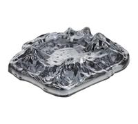 ULTECHNOVO Windproof Crystal Glass Ashtray with Vintage Snow Mountain Design for Cigars and Cigarettes Indoor and Outdoor Patio Use Home Office Tabletop