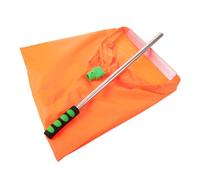 ULTECHNOVO Windproof Orange Fabric Dustpan with Detachable Garbage Bag and Stainless Steel Handle for City Cleaning and Park Scenarios, Featuring Easy Bag Replacement and Stable Outdoor Use