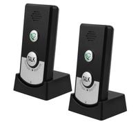 ULTECHNOVO Wireless Voice Intercom for Elderly Monitoring and Long-Range Communication, 1 Pair Black Plastic and Silicone Units Suitable for Home and Office Use
