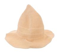 ULTECHNOVO Witch Hat with Stable Knitted Structure Cotton for Adults Knitted Beige Stylish Halloween Wizard Cap Keeps Head Warm, for Outdoor Gatherings and Masquerade Parties