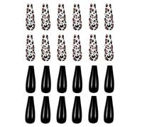 ULTECHNOVO Women False Fake Nails 24Pcs Long Full Cover Coffin Nails Convenient to Carry Create Fashionable Art for Holiday Events and Night Club