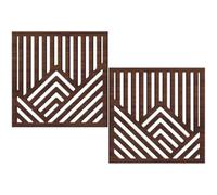 ULTECHNOVO wood mountain wall decor, wall ornament, wooden wall panel, abstract geometric carved design, easy installation, home decor, 2pcs