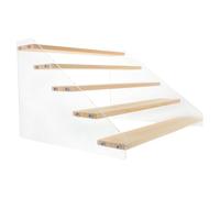 ULTECHNOVO Wooden 5-tier Riser Display Shelf 30cm Multi-layer Desktop Organizer Stand for Figurines Perfume Lipstick Nail Polish Collection Showcase