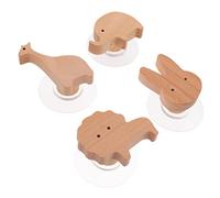 ULTECHNOVO Wooden Animal Shape Wall Hooks Nordic Style Decorative Hanging Pegs for Clothes Coats Hats Towels Elephant Lion Giraffe Rabbit Design
