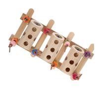 ULTECHNOVO Wooden Bird Feeder Foraging Bucket Hanging Nut for Parakeet Feeding in Cage