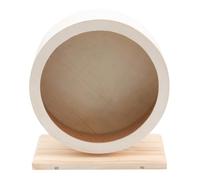 ULTECHNOVO Wooden Exercise Wheel for Small Animals and Pet Rats, Non-slip Run Disc to Encourage Healthy Exercise and Train Toes and Nails, Beige Small Pet Sports Jogging Wheel