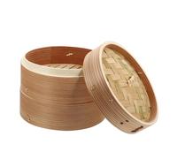 ULTECHNOVO Wooden Food Steamer Basket with Lid Natural Material Chinese Steamer for Even Heating Eco Friendly Kitchen Cooking Tool for Steaming Dumplings and Buns