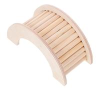 ULTECHNOVO Wooden Hamster Ladder and Hideout, Beige Multi-functional Pet Climbing Ladder for Hamsters and Guinea Pigs, Bite-resistant Natural Material to Keep Pets Busy Playing