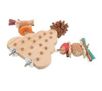 ULTECHNOVO Wooden Parrot Perch with Small Chew Beads for Birds, Bite Resistant Platform for Resting, Suitable for Parrots and Parakeets, Assorted Colour Birdcage Accessory Stand