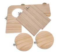ULTECHNOVO Wooden Platform Jumping Board Household Springboard Home Climbing Board for Animals Keeps Pets Busy L-shaped Rectangle round Pet Habitat Décor for Parrots and Family