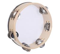 ULTECHNOVO Wooden Tambourine for Double Row Metal Jingles Safe Handheld Percussion Instrument for School Music Dance Practice Choir and Party Rhythm Play
