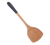 ULTECHNOVO Wooden Wok Spatula Long Handle for Nonstick Cookware Multi Function Cooking Turner for Stir Frying Frying and Flipping Natural Untreated Wood Kitchen Tool for Household Use