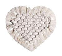 ULTECHNOVO Woven Cotton Heart-shaped Cup Coasters Set, Heat Insulation Table Mats for Cups and Pots, Sturdy Cotton Rope Drink Coaster for Kitchen and Dining Use