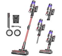 Ultenic U16 Cordless Vacuum Cleaner 50,000Pa Suction, Foldable Design, Tangle-Free Brush, 60 Mins Runtime, LED Dust Detection,Lightweight Stick Vacuum, for Hard Floors, Carpets & Pet Hair-Red&Black