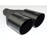 Ulter Sport Exhaust finisher - Double Round Ø80mm Slanted - Length 280mm - Installation ->55mm - Black Inox