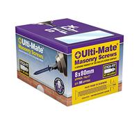 Ulti-Mate Concrete/Masonry Screws - 8.0 x 80mm (box of 90)