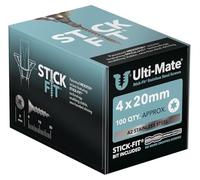 Ulti-Mate Stainless Steel Woodscrews - 4.0 x 20mm - Box 100 pcs