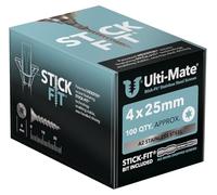 Ulti-Mate Stainless Steel Woodscrews - 4.0 x 25mm - Box 100 pcs