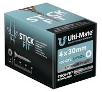 Ulti-Mate Stainless Steel Woodscrews - 4.0 x 30mm - Box 100 pcs