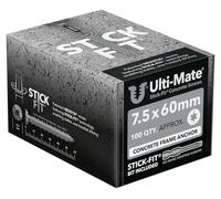 Ulti-Mate Stick-Fit Frame Anchor Screw - 7.0 x 60mm (Box 100 pcs)