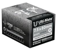 Ulti-Mate Stick-Fit Frame Anchor Screw - 7.5 x 80mm (Box 80 pcs)