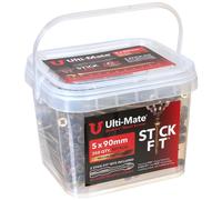Ulti-Mate Stick-Fit High Performance Woodscrews 5.0 x 90mm (Tub of 350)