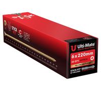 Ulti-Mate Stick-Fit High Performance Woodscrews 6.0 x 220mm (Box of 25)