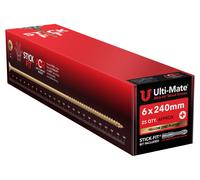 Ulti-Mate Stick-Fit High Performance Woodscrews 6.0 x 240mm (Box of 25)