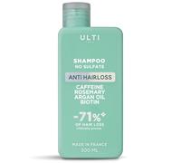 Ulti Paris Anti-Hair Loss Shampoo 300 ml | Caffeine, Rosemary, Argan Oil and Biotin | Sulphate Free - 71% Reduction of Hair Loss | Made in France