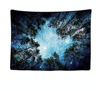 Ulticool - Decorative Wall Tapestry Bedroom - Stars Universe Planets Nature Trees Forest - 200 x 150 cm Large - Fabric Wallpaper - Tapestry Aesthetic Wall - Panoramic Decoration