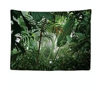 Ulticool - Decorative Wall Tapestry Bedroom - Tropical Forest Nature Eco Green Plants - 200 x 150 cm Large - Fabric Wallpaper - Tapestry Aesthetic Wall - Panoramic Decoration