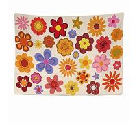 Ulticool - Flower Power Flowers - Tapestry - 200 x 150 cm - Mothers Day Decorations Gifts for Mum/Nana - Large Poster - Wallpaper - Canvas - Painting - Accessories Room Divider - Orange Red Pink