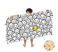 Ulticool Microfibre Children's Towel 140 x 70 cm - Smiley Dinosaur - Lightweight Travel Towel Quick-Drying Bath Towel Beach Towel Microfibre - Travel Beach Sports Child Boy